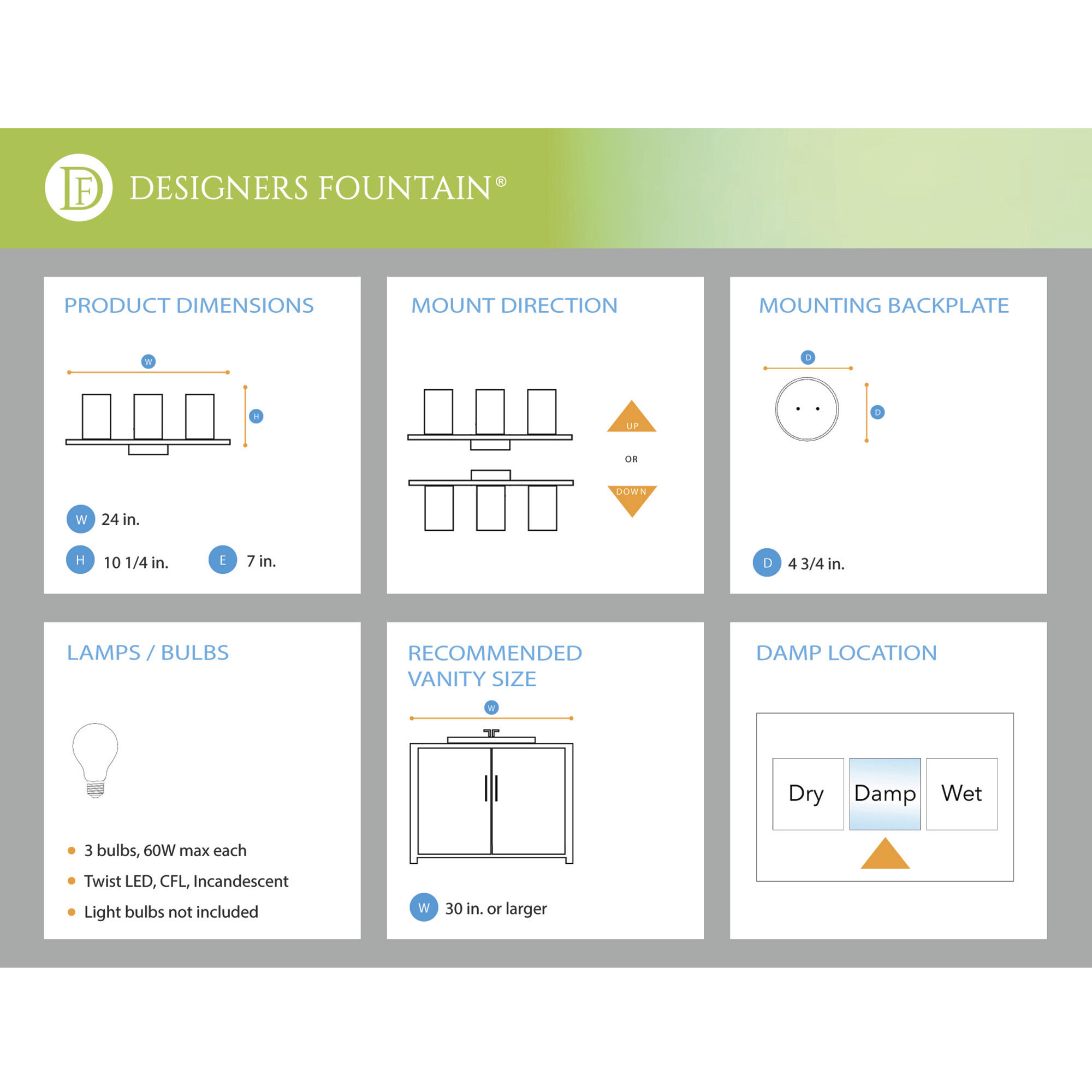 Ingo 3 Light 24 inch Polished Nickel Vanity Light Wall Light